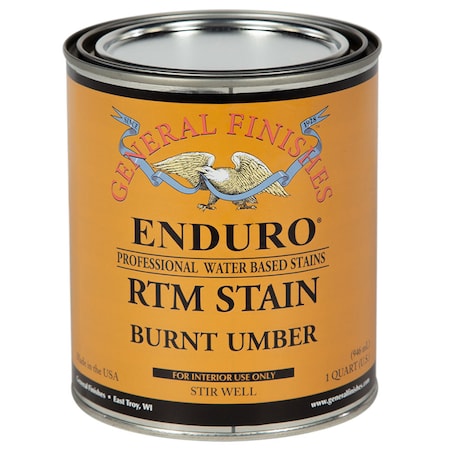 General Finishes 1 Qt Burnt Umber Enduro RTM Water-Based Wood Stain QBU